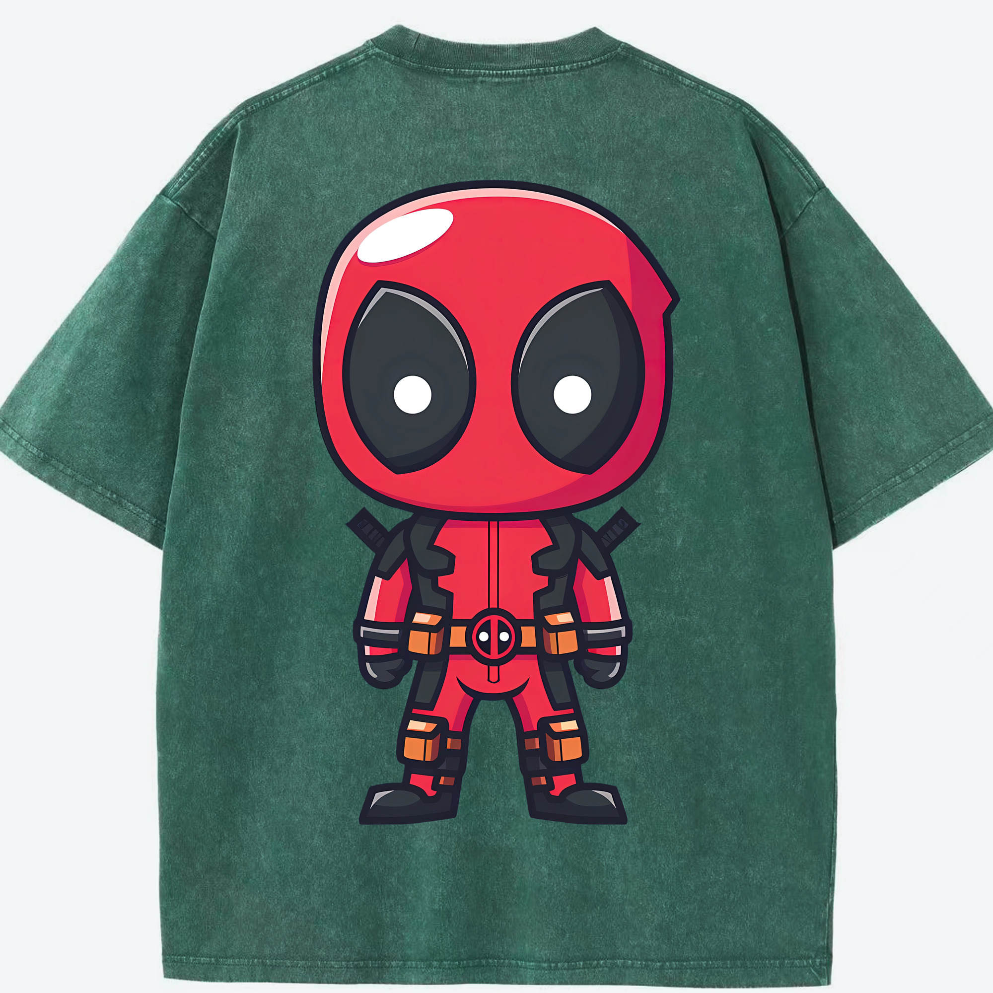 （画像用） Deadpool デッドプール 綿100% ヴィンテージ風 半袖Tシャツ（背面プリント）